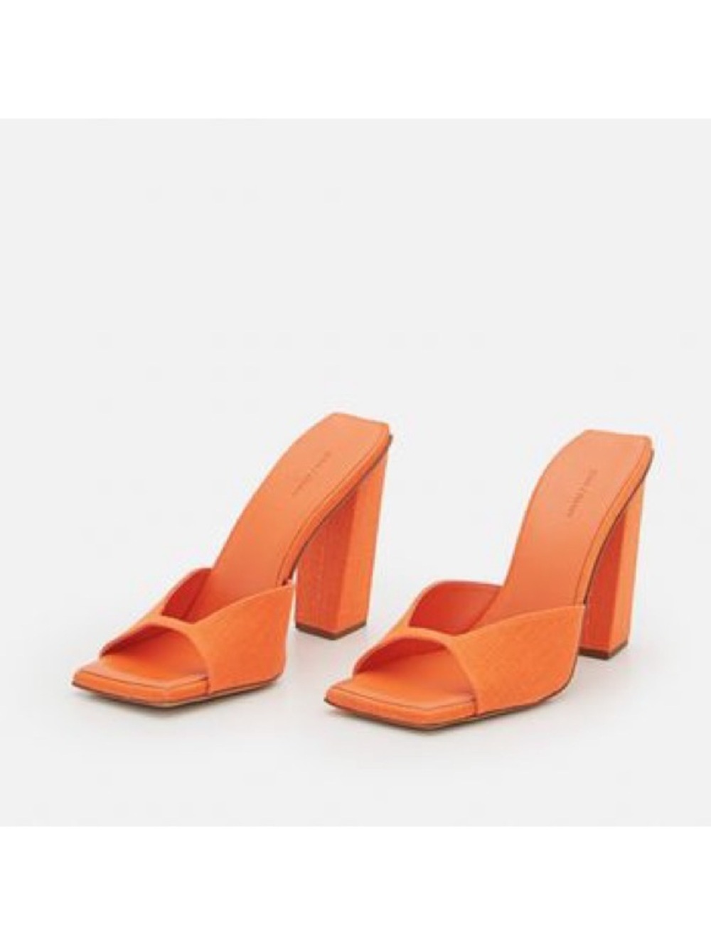 GIA Borghini x RHW Rosie 14 Linen Square Toe Mule in Orange, Size 39 NEW w/o Box